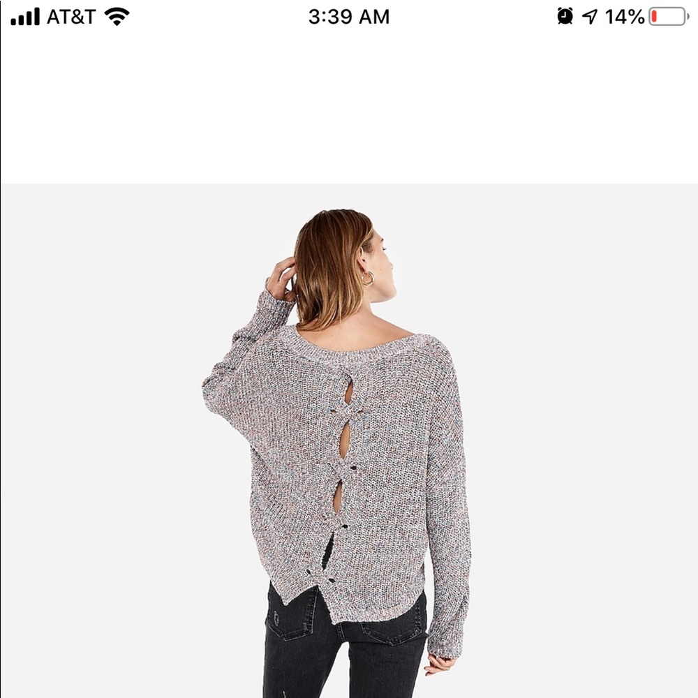 Express Cable Knit Split Back Sweater - Small Nwot - image 2